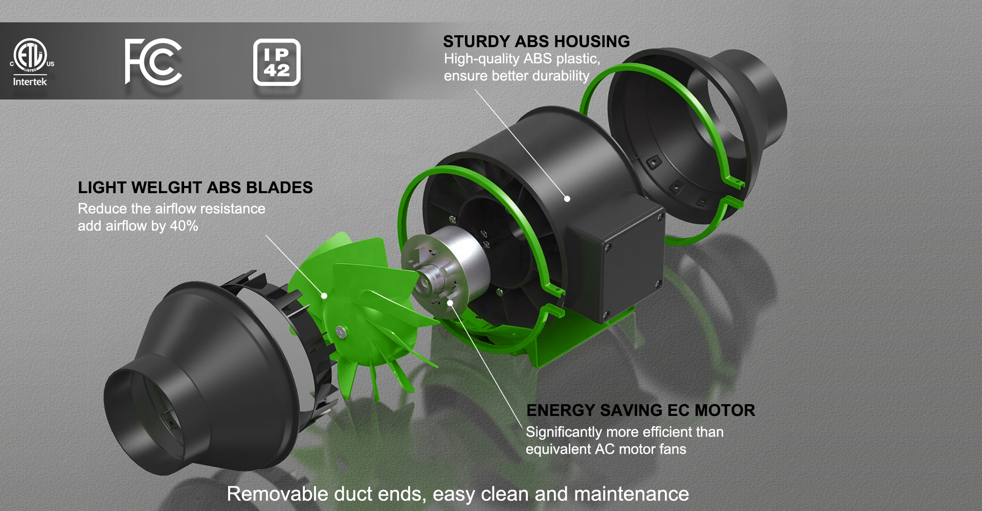 Lightmyleaf energy saving ec motor