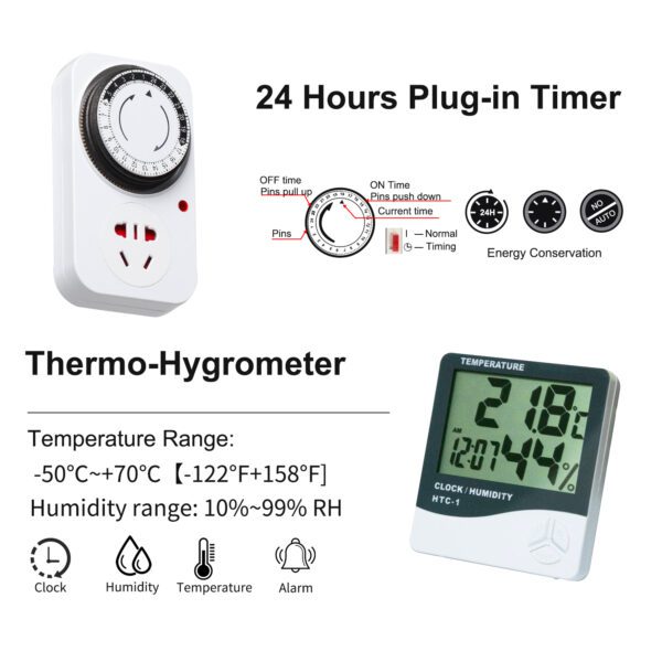 Lightmyleaf plug-in timer with thermo-hygrometer